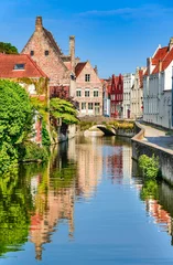 Papier Peint photo Lavable Brugges Canal de Bruges, Belgique