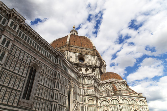 view of Basilica di Santa Maria del Fiore in Florence in Italy