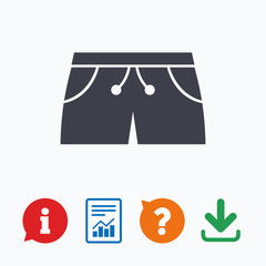 Women's sport shorts sign icon. Clothing symbol.