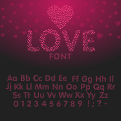 Love the alphabet with a heart letters and numbers