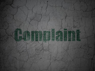 Law concept: Complaint on grunge wall background