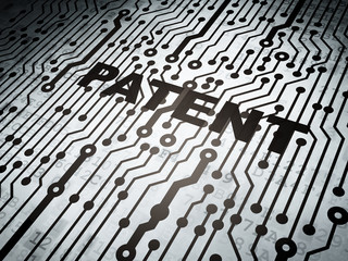 Law concept: circuit board with Patent