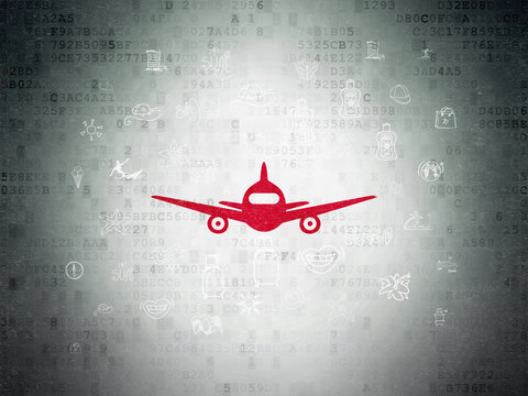 Travel concept: Aircraft on Digital Paper background