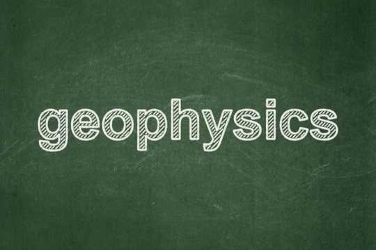 Science concept: Geophysics on chalkboard background