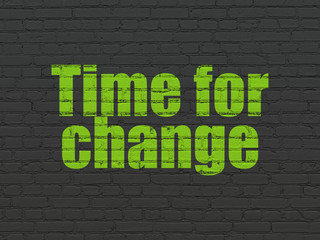 Fototapeta premium Timeline concept: Time for Change on wall background