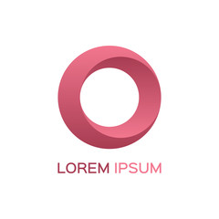 Abstract business logo, pink circle icon