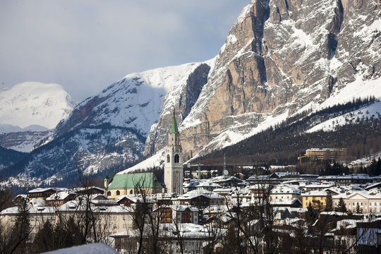 Veneto,Cortina d'Ampezzo in inverno