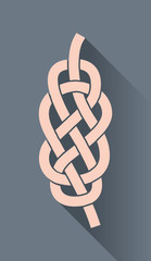 Knot on the rope symbol, in flat design