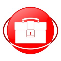 Red icon, briefcase vector ilustration