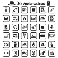 appliances icons set