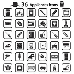 appliances icons set