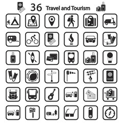 travel and tourism icon set
