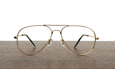 Glasses on table