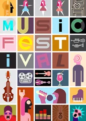 Washable wall murals Abstract Art Music Festival