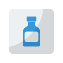 Blue Medicine Bottle icon on grey rounded square button on white