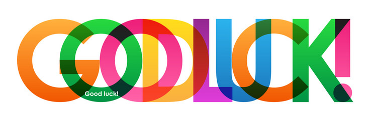 "GOOD LUCK" Overlapping Letters Vector Icon