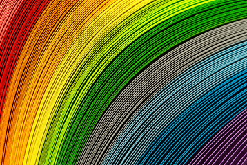 Paper strips in rainbow colors as a colorful backdrop