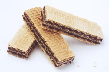 Wafers chocolate isolated on a white background