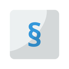 Blue Paragraph icon on grey rounded square button on white