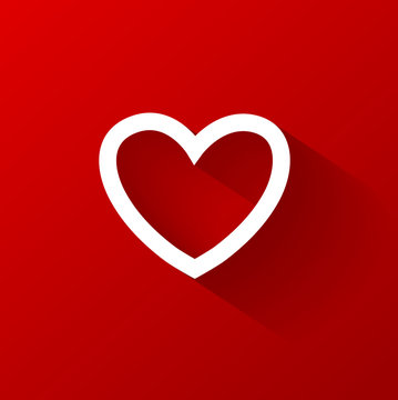 Valentines heart on red background. Vector