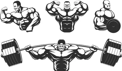 Foto op Plexiglas Silhouettes athletes bodybuilding © Andrey1005