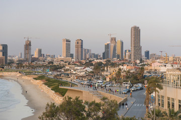 Tel Aviv city. Skyscrapers cityline.