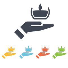 Hand and candle icon