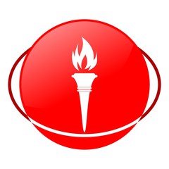 Red icon, torch vector ilustration
