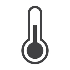 thermometer black simple icon on white background for web