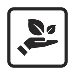 Hand and leaves icon