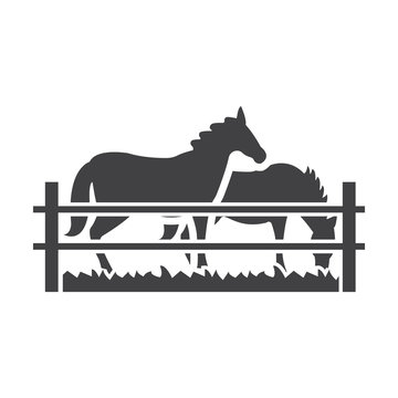 horses black simple icon on white background for web