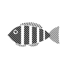 Fish sign on white.