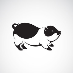Vector image of an pig design on white background