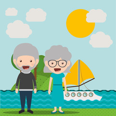 Obraz na płótnie Canvas happy grandparents design 