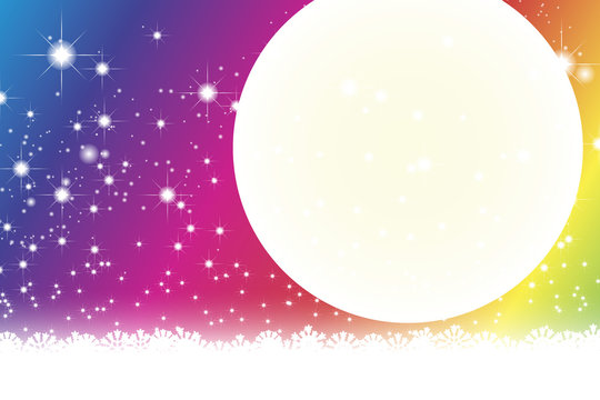 #Background #wallpaper #Vector #Illustration #design #free #free_size #charge_free #colorful #color rainbow,show business,entertainment,party,image 背景素材壁紙,満月,スターダスト,星屑,銀河系,星空,天の川,月見,夜空,キラキラ,宇宙,月夜,月光