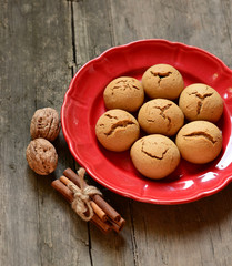 Gingerbread  cookies on wooden table