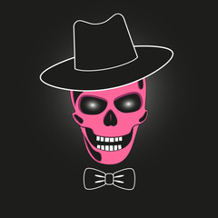 Pink skull in hat