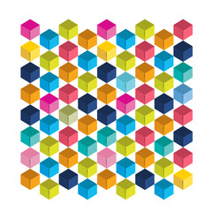 Cube background, pattern design. Vector illustration.