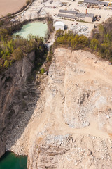 aerial  view of  the rock quarry