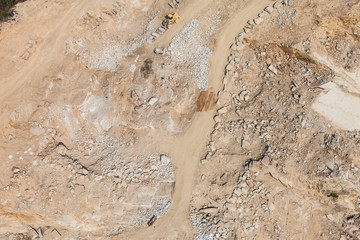 aerial  view of  the rock quarry