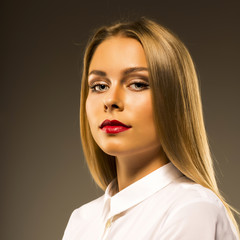 Portrait of elegant woman isolated in studio