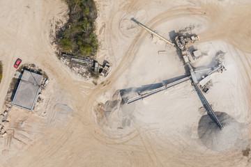 aerial  view of  the rock quarry