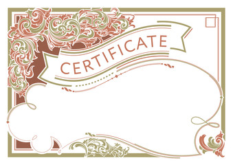 Horizontal certificate design template