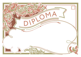 Horizontal diploma design template
