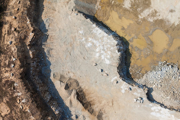 Fototapeta premium aerial view of the rock quarry
