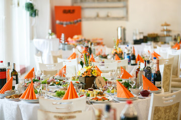 stylish luxury decorated orange candy bar for the celebration of