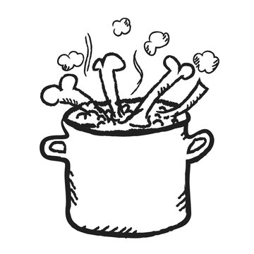 doodle cooking pot, illustration icon Stock Illustration | Adobe Stock