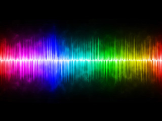 Diffusely Rainbow Soundwave with Black Background