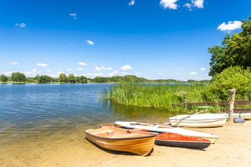 Naklejka na ściany i meble lake Dus near Wojnowo, Warmian-Masurian Voivodeship, Poland