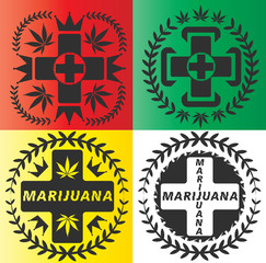 Fototapeta na wymiar medical marijuana leaf symbol designs